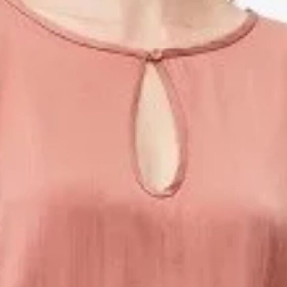 Rebecca Taylor Tailored Long Sleeve Charmeuse Silk Top Burnt Rose NWT size 12 - Picture 6 of 12